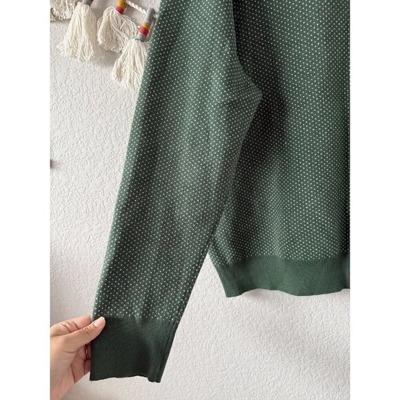 Bonobos Washable Cotton Cashmere Green Printed Half Zip Sweater Golf Preppy XL - Picture 5 of 9